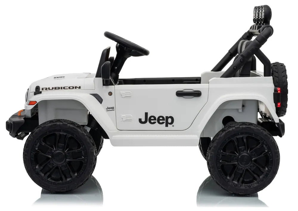 Vaikiškas elektromobilis Jeep Wrangler Rubicon, 24 V, su nuotolinio valdymo pultu, baltas