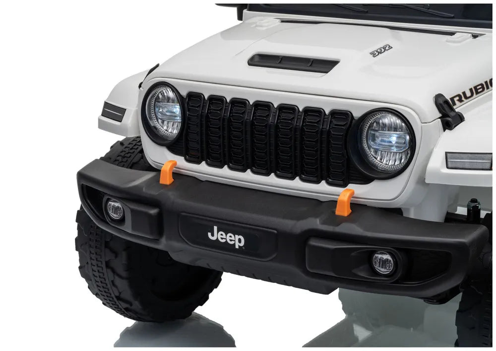 Vaikiškas elektromobilis Jeep Wrangler Rubicon, 24 V, su nuotolinio valdymo pultu, baltas