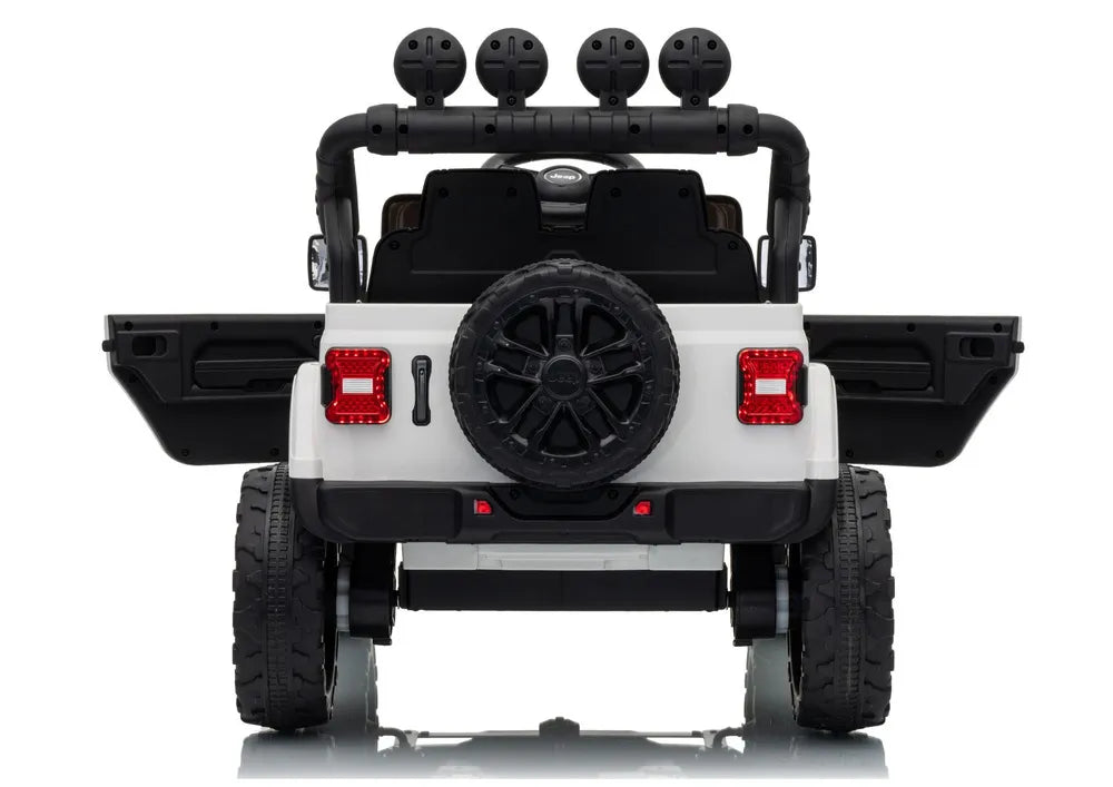 Vaikiškas elektromobilis Jeep Wrangler Rubicon, 24 V, su nuotolinio valdymo pultu, baltas