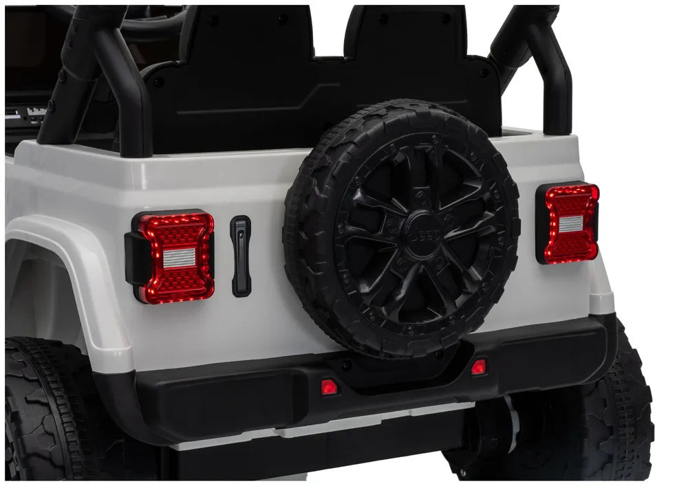 Vaikiškas elektromobilis Jeep Wrangler Rubicon, 24 V, su nuotolinio valdymo pultu, baltas