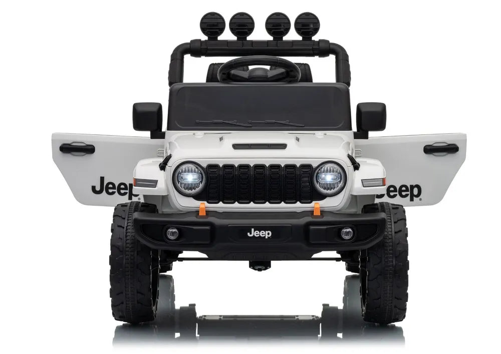 Vaikiškas elektromobilis Jeep Wrangler Rubicon, 24 V, su nuotolinio valdymo pultu, baltas