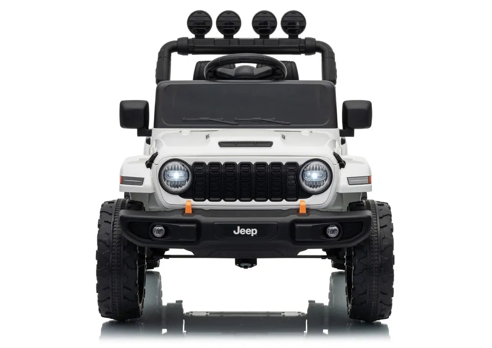 Vaikiškas elektromobilis Jeep Wrangler Rubicon, 24 V, su nuotolinio valdymo pultu, baltas