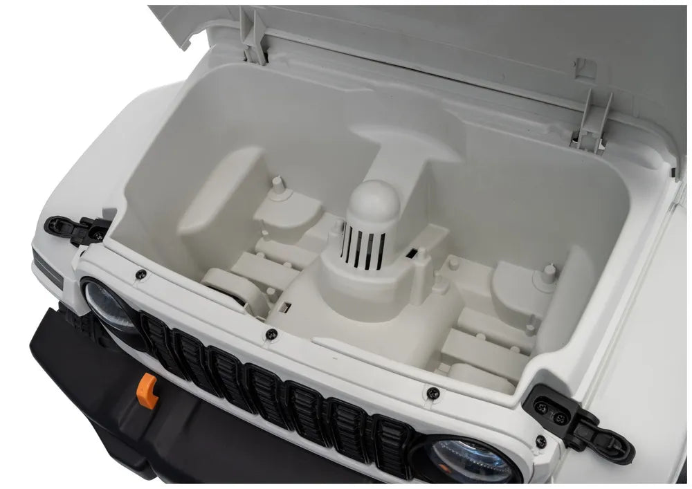 Vaikiškas elektromobilis Jeep Wrangler Rubicon, 24 V, su nuotolinio valdymo pultu, baltas