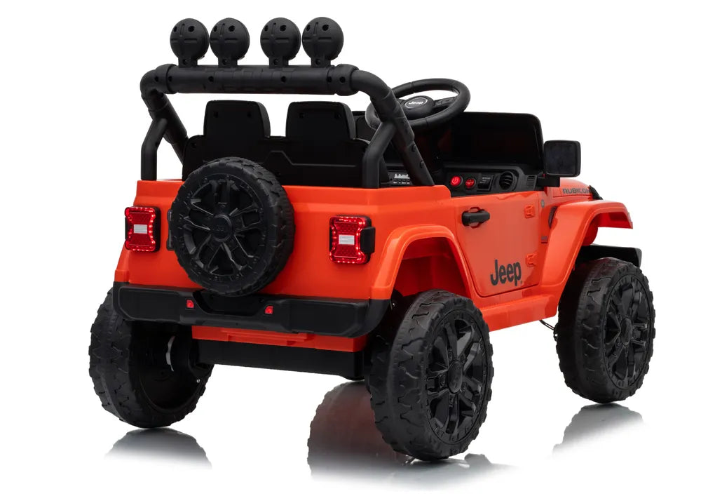 Vaikiškas elektromobilis Jeep Wrangler Rubicon, 24 V, su nuotolinio valdymo pultu, oranžinis