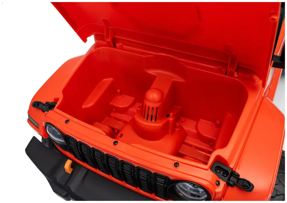 Vaikiškas elektromobilis Jeep Wrangler Rubicon, 24 V, su nuotolinio valdymo pultu, oranžinis