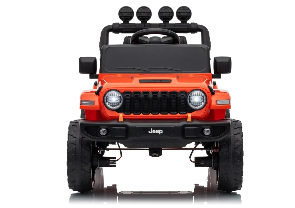 Vaikiškas elektromobilis Jeep Wrangler Rubicon, 24 V, su nuotolinio valdymo pultu, oranžinis