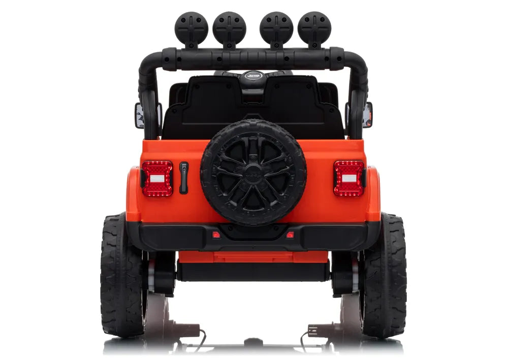 Vaikiškas elektromobilis Jeep Wrangler Rubicon, 24 V, su nuotolinio valdymo pultu, oranžinis