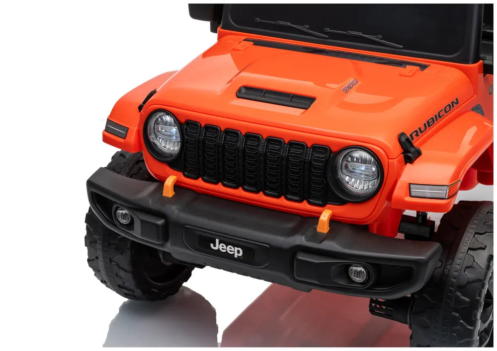 Vaikiškas elektromobilis Jeep Wrangler Rubicon, 24 V, su nuotolinio valdymo pultu, oranžinis