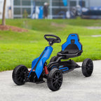 Vaikiškas elektromobilis kartingas su saugos diržu, 3–8 metų vaikams, mėlynas