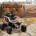 Vaikiškas elektromobilis Kawasaki Teryx 3-5 metų vaikams, geltonas 12V