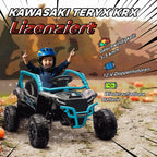 Vaikiškas elektromobilis Kawasaki Teryx KRX 1000, 12V, 3–5 metų vaikams, mėlynas