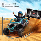 Vaikiškas elektromobilis Kawasaki Teryx KRX 1000, 12V, 3–5 metų vaikams, mėlynas