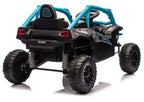 Vaikiškas elektromobilis Kawasaki Teryx KRX 1000, 24 V, su sėdynės diržais, juodas ir mėlynas