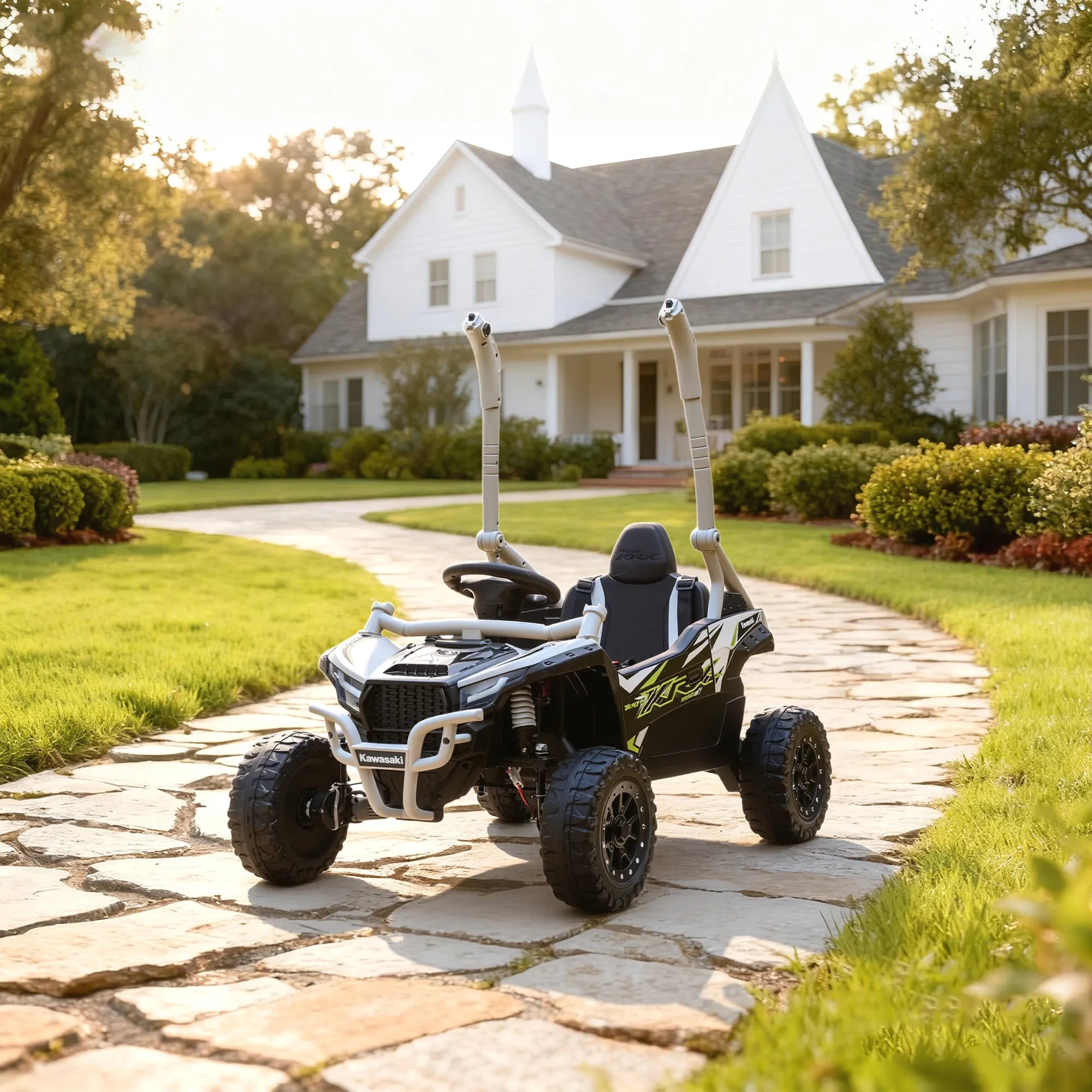 Vaikiškas elektromobilis Kawasaki Teryx KRX 1000, 3-5 metų vaikams, pilkas