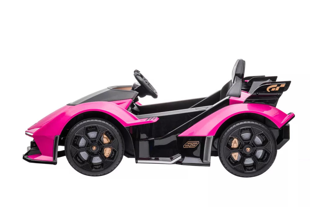 Vaikiškas elektromobilis Lamborghini, 12 V, 3 pavarų, rausvas