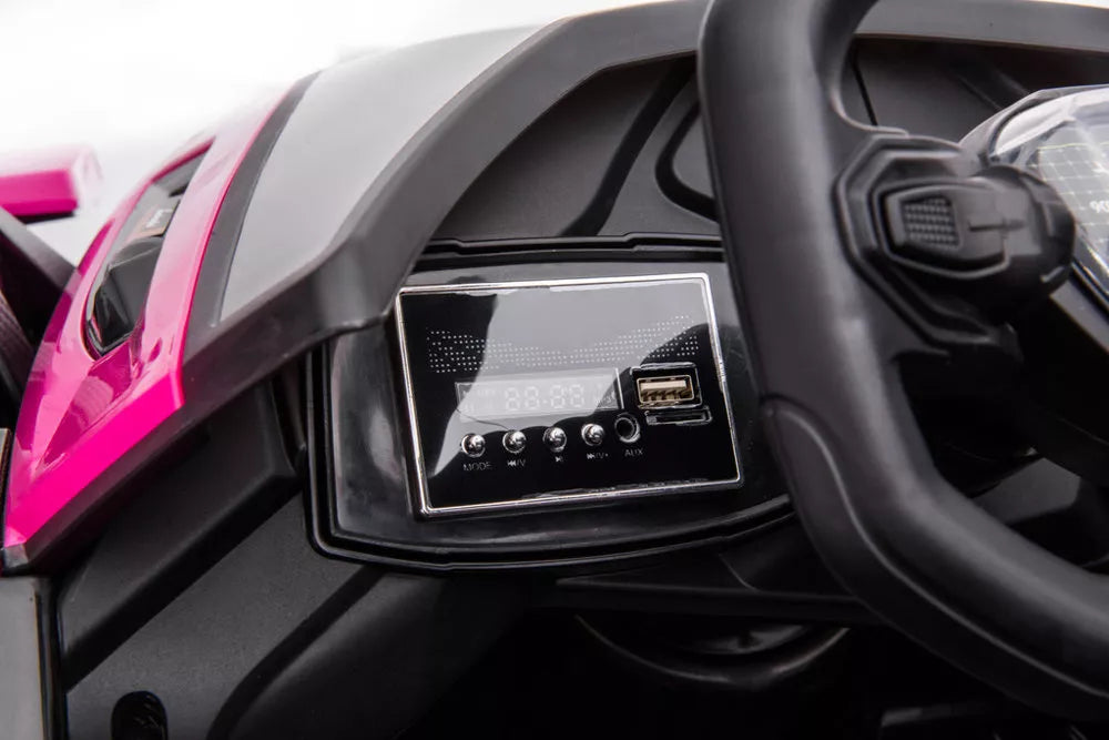 Vaikiškas elektromobilis Lamborghini, 12 V, 3 pavarų, rausvas