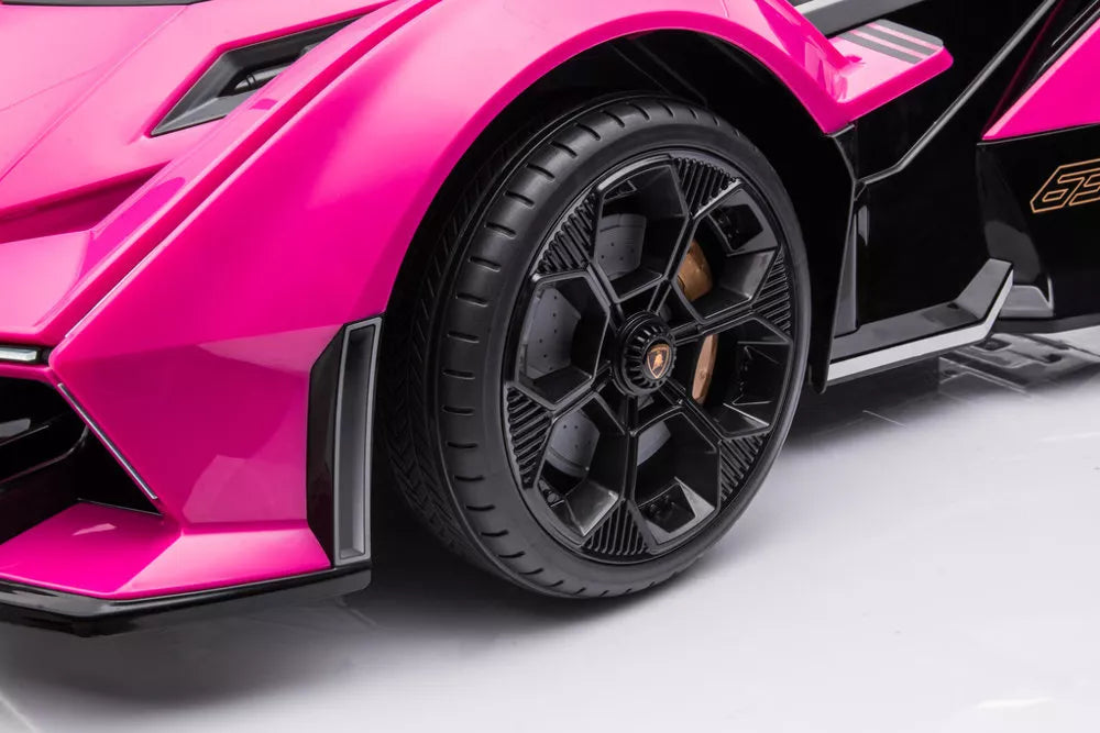 Vaikiškas elektromobilis Lamborghini, 12 V, 3 pavarų, rausvas
