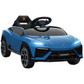 Vaikiškas elektromobilis Lamborghini 37–72 mėnesių vaikams, mėlynas su 2,4 GHz nuotolinio valdymo pultu