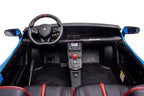 Vaikiškas elektromobilis Lamborghini Aventador SV, 24 V, 200 W, su sėdynėmis iš ekoodos, mėlynas
