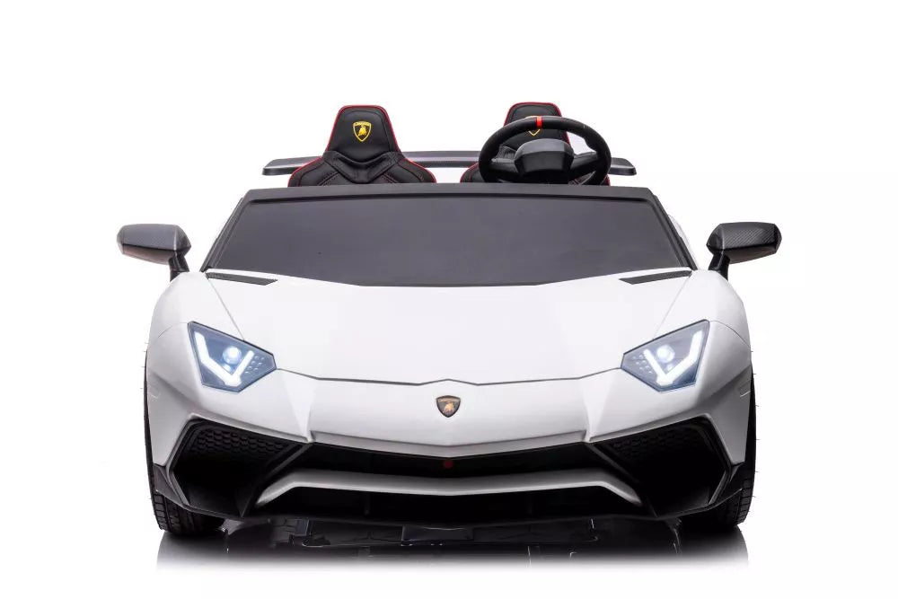 Vaikiškas elektromobilis Lamborghini Aventador SV, 24 V, 200W, su atidaromomis durimis, baltas
