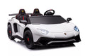 Vaikiškas elektromobilis Lamborghini Aventador SV, 24 V, 200W, su atidaromomis durimis, baltas