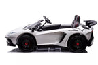 Vaikiškas elektromobilis Lamborghini Aventador SV, 24 V, 200W, su atidaromomis durimis, baltas