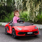 Vaikiškas elektromobilis Lamborghini Aventador SVJ 3–5 metų vaikams, raudonas