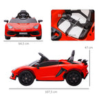 Vaikiškas elektromobilis Lamborghini Aventador SVJ 3–5 metų vaikams, raudonas