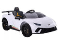 Vaikiškas elektromobilis Lamborghini Huracan, 12 V, 3-6 km/h, baltas