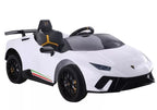 Vaikiškas elektromobilis Lamborghini Huracan, 12 V, 3-6 km/h, baltas