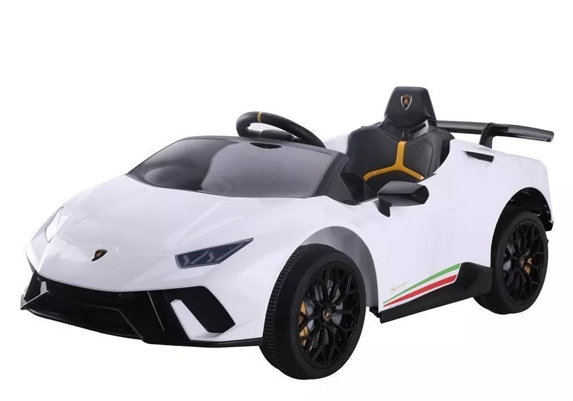 Vaikiškas elektromobilis Lamborghini Huracan, 12 V, 3-6 km/h, baltas