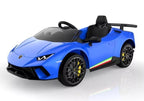 Vaikiškas elektromobilis Lamborghini Huracan, 12 V, 3-6 km/h, mėlynas