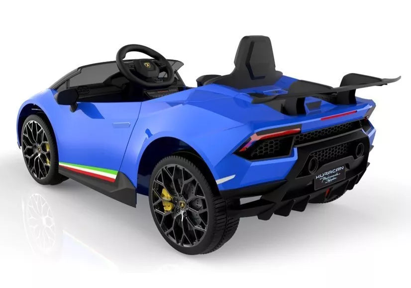 Vaikiškas elektromobilis Lamborghini Huracan, 12 V, 3-6 km/h, mėlynas