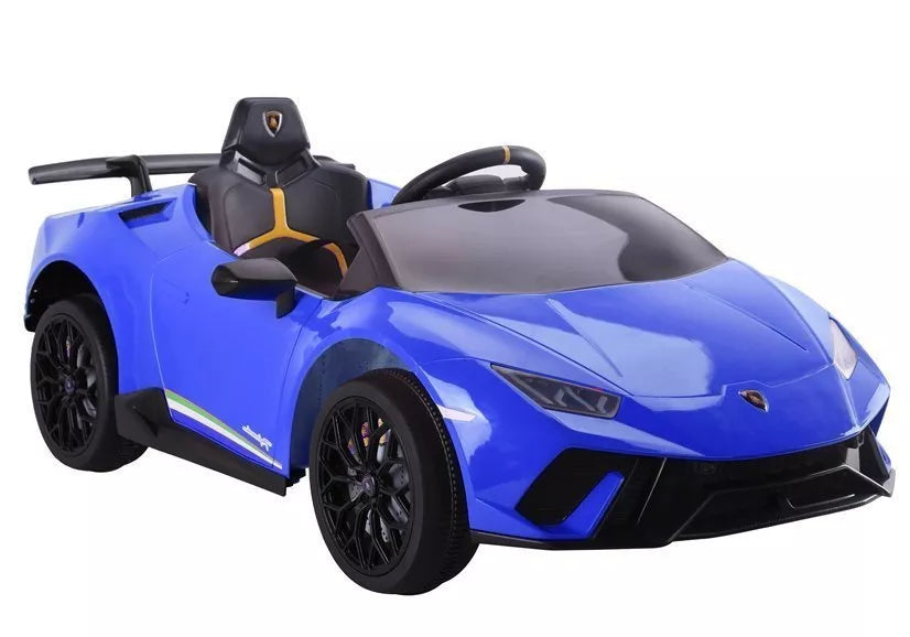 Vaikiškas elektromobilis Lamborghini Huracan, 12 V, 3-6 km/h, mėlynas
