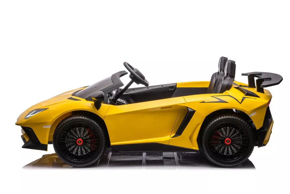 Vaikiškas elektromobilis Lamborghini XXL, 24 V, 200 W, 6–12 km/h, geltonas
