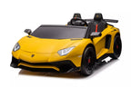Vaikiškas elektromobilis Lamborghini XXL, 24 V, 200 W, 6–12 km/h, geltonas