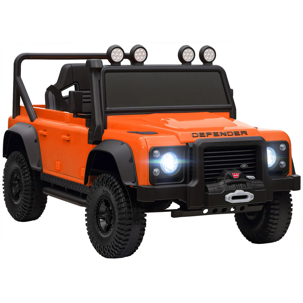 Vaikiškas elektromobilis Land Rover, 37–60 mėn. vaikams, oranžinis