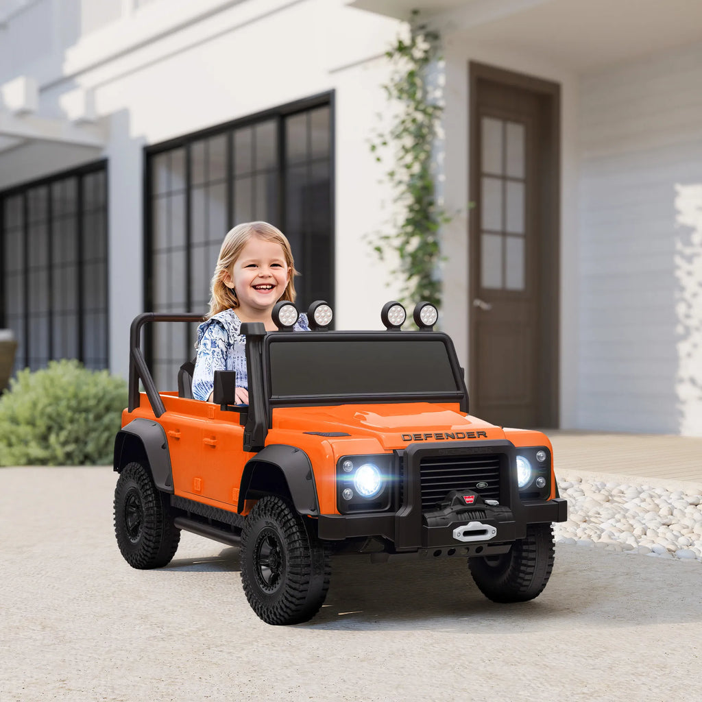 Vaikiškas elektromobilis Land Rover, 37–60 mėn. vaikams, oranžinis