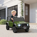 Vaikiškas elektromobilis Land Rover Defender, 37–60 mėn. vaikams, žalias