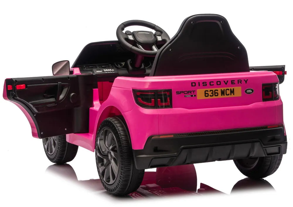 Vaikiškas elektromobilis Land Rover Discovery, 12 V, su LED žibintais, rožinis