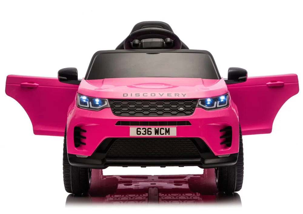 Vaikiškas elektromobilis Land Rover Discovery, 12 V, su LED žibintais, rožinis