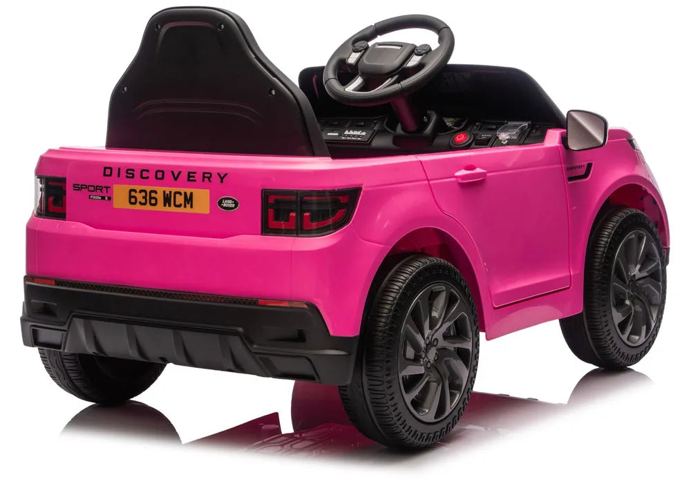 Vaikiškas elektromobilis Land Rover Discovery, 12 V, su LED žibintais, rožinis