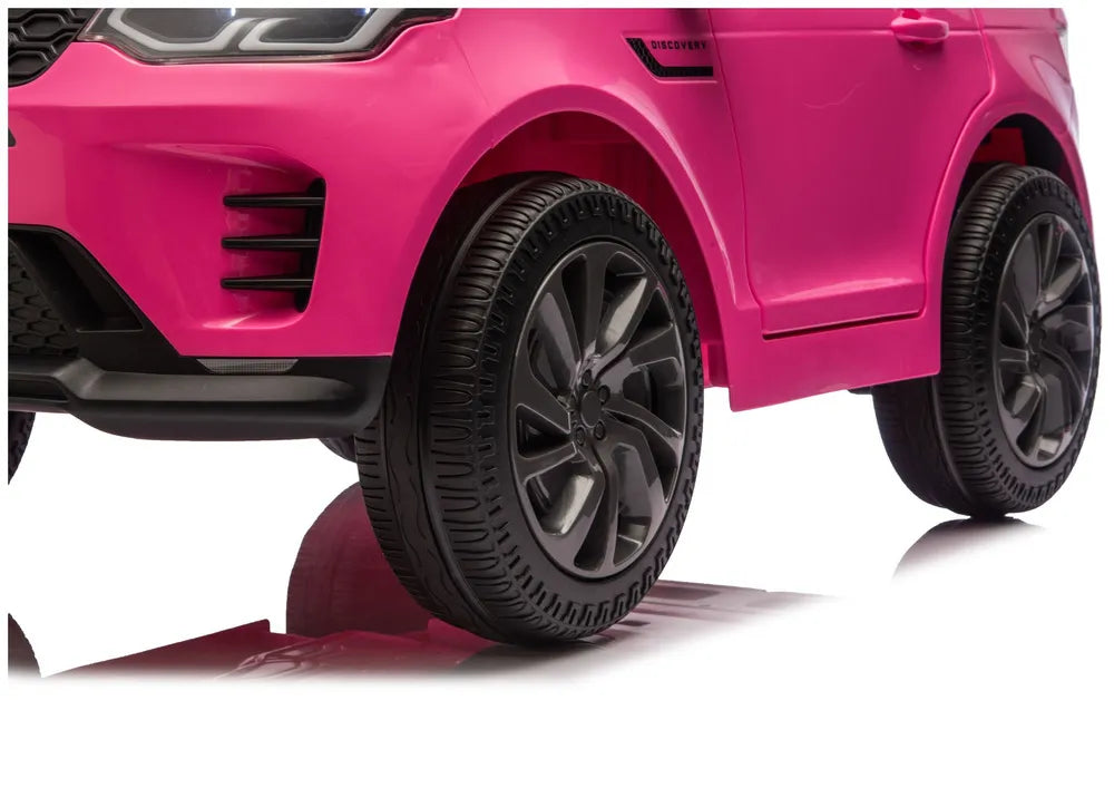 Vaikiškas elektromobilis Land Rover Discovery, 12 V, su LED žibintais, rožinis