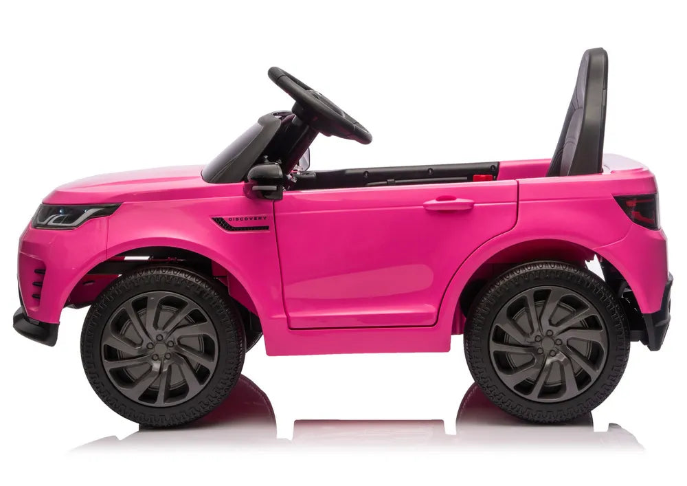 Vaikiškas elektromobilis Land Rover Discovery, 12 V, su LED žibintais, rožinis