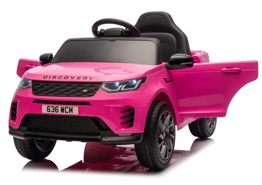 Vaikiškas elektromobilis Land Rover Discovery, 12 V, su LED žibintais, rožinis