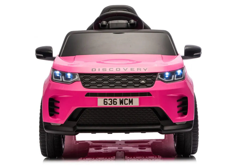 Vaikiškas elektromobilis Land Rover Discovery, 12 V, su LED žibintais, rožinis