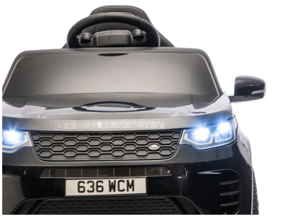 Vaikiškas elektromobilis Land Rover Discovery Sport, 12 V, 2x45W, su eko-odos sėdyne ir EVA ratais, juodas