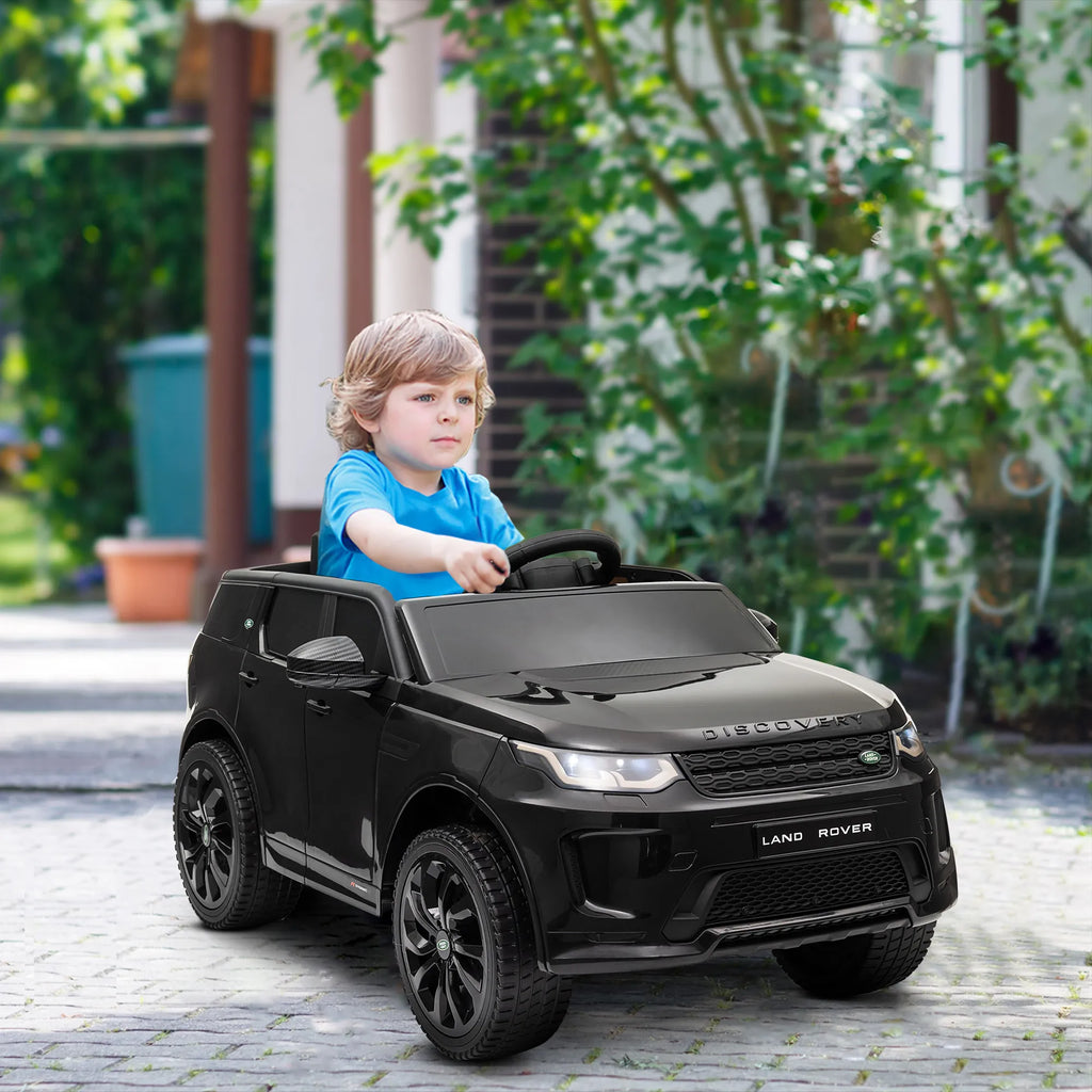 Vaikiškas elektromobilis Land Rover Discovery Sport 12V su nuotolinio valdymo pulteliu, 3–6 metų vaikams, juodas