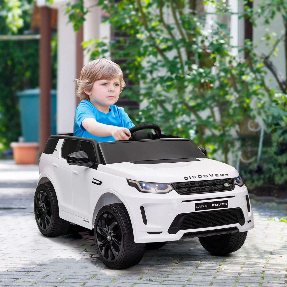 Vaikiškas elektromobilis Land Rover Discovery Sport, 3–6 metų vaikams, baltas