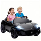 Vaikiškas elektromobilis Maserati, 2 vietų, 3–8 metų vaikams, juodas